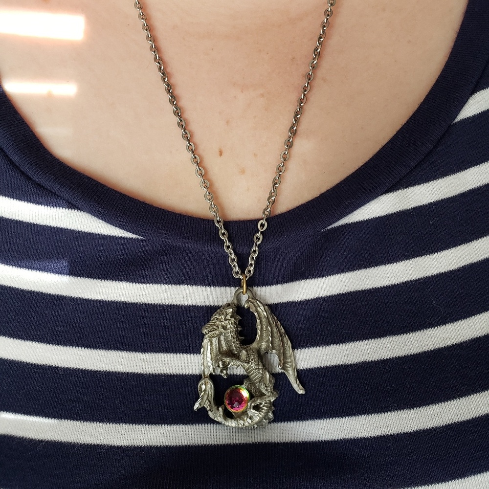 Fable Pewter Dragon necklace